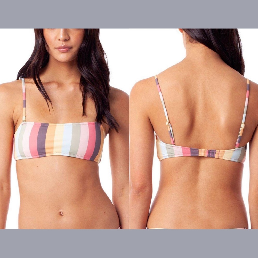 NEW $45 Rhythm Sahara Rainbow Striped Bikini Top [ SZ Small‎ US ]